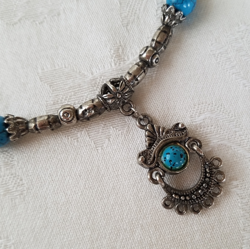 Necklace with Turquoise Color Beads